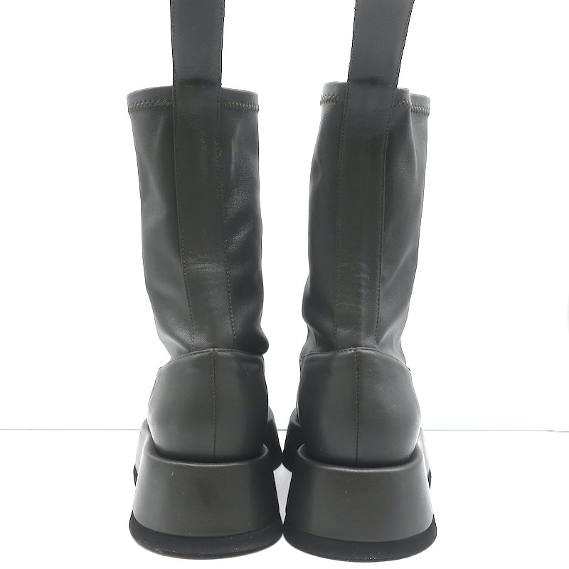 Gia Borghini Gia x RHW Rosie 11 Platform Ankle Boots Gray Leather Size 37 NEW