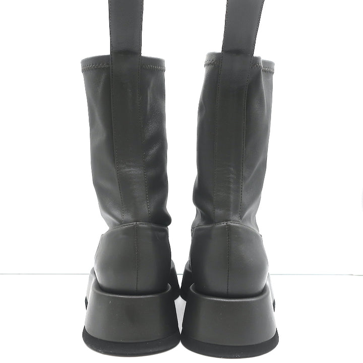Gia Borghini Gia x RHW Rosie 11 Platform Ankle Boots Gray Leather Size 37 NEW