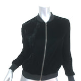 Ella Moss Velvet Bomber Jacket Black Size Extra Small