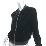 Ella Moss Velvet Bomber Jacket Black Size Extra Small