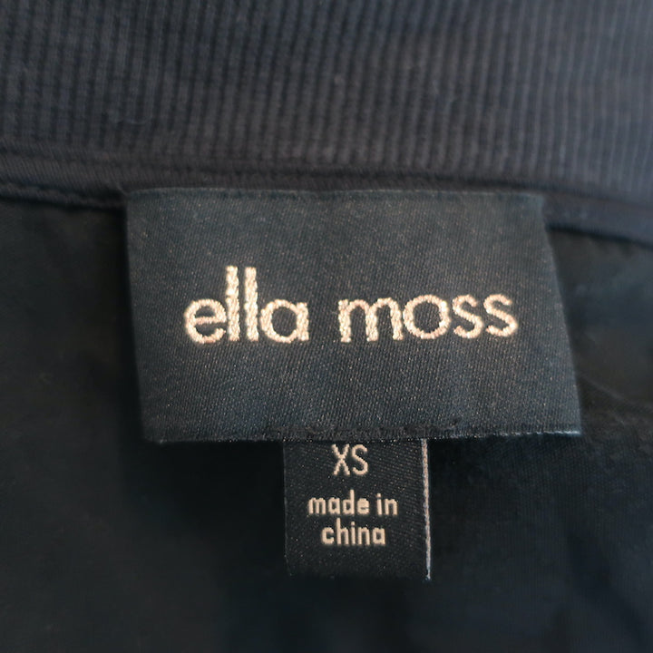 Ella Moss Velvet Bomber Jacket Black Size Extra Small