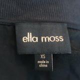 Ella Moss Velvet Bomber Jacket Black Size Extra Small