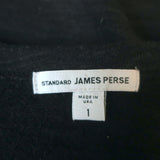 James Perse Vintage Fleece Raglan Sweatshirt Black Size 1 WXT3168