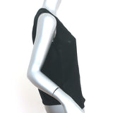 A.L.C. Draped-Back Tank Top Black Silk Size Extra Small V-Neck Sleeveless Blouse