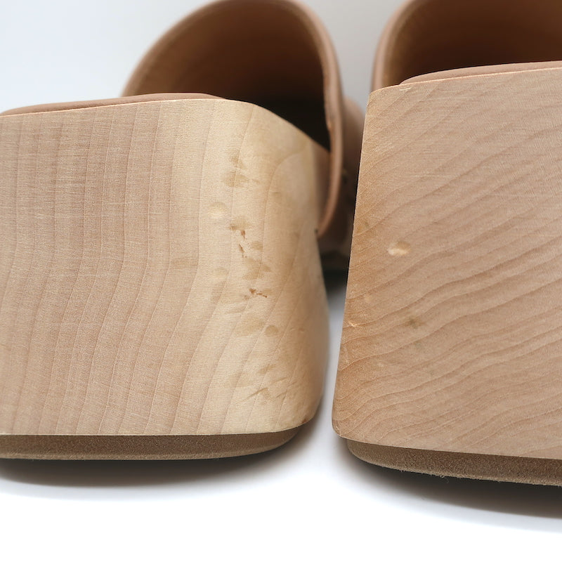 Marsell Bottone Clogs Hazelnut Leather Size 37 Platform Mules