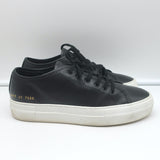 Woman by Common Projects Tournament Low Top Sneakers Black Leather Size 37