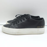 Woman by Common Projects Tournament Low Top Sneakers Black Leather Size 37