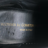 Woman by Common Projects Tournament Low Top Sneakers Black Leather Size 37