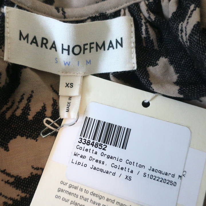 Mara Hoffman Coletta Wrap Dress Brown Cotton Jacquard Size Extra Small NEW