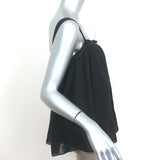 Giada Forte Tank Top Black Gathered Cotton-Silk Voile Size 0