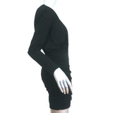ANINE BING Long Sleeve Mini Dress Whitney Black Stretch Jersey Size Small NEW