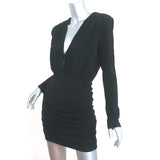 ANINE BING Long Sleeve Mini Dress Whitney Black Stretch Jersey Size Small NEW