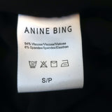 ANINE BING Long Sleeve Mini Dress Whitney Black Stretch Jersey Size Small NEW
