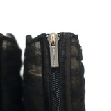 Jimmy Choo Ruched Tulle Knee High Boots Black Size 38 Pointed Toe Heel