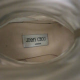 Jimmy Choo Ruched Tulle Knee High Boots Black Size 38 Pointed Toe Heel