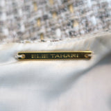 Elie Tahari Fringed Tweed Dress Loraine Beige Cotton-Blend Size US 6