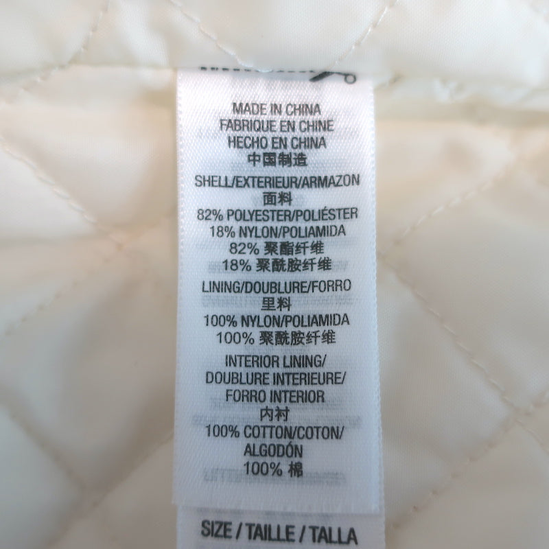 Juicy Couture Faux Fur Trim Hooded Down Puffer Jacket Cream Size Medium