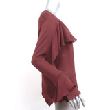 Veronica Beard Ruffle Blouse Mia Red Silk Size 4 Long Sleeve Top