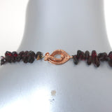 Vintage 1990s Garnet Necklace with 14k Rose Gold Clasp