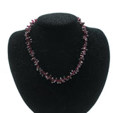 Vintage 1990s Garnet Necklace with 14k Rose Gold Clasp