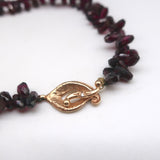 Vintage 1990s Garnet Necklace with 14k Rose Gold Clasp