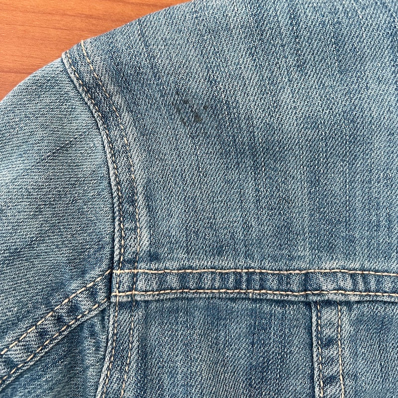 Current/Elliott Angled Trucker Jacket Blue Denim Size 0 Raw Hem Jean Jacket