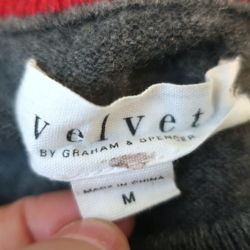 Velvet by Graham &amp; Spencer Cashmere Camouflage Sweater Gray Size Medium
