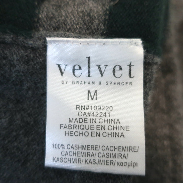 Velvet by Graham &amp; Spencer Cashmere Camouflage Sweater Gray Size Medium