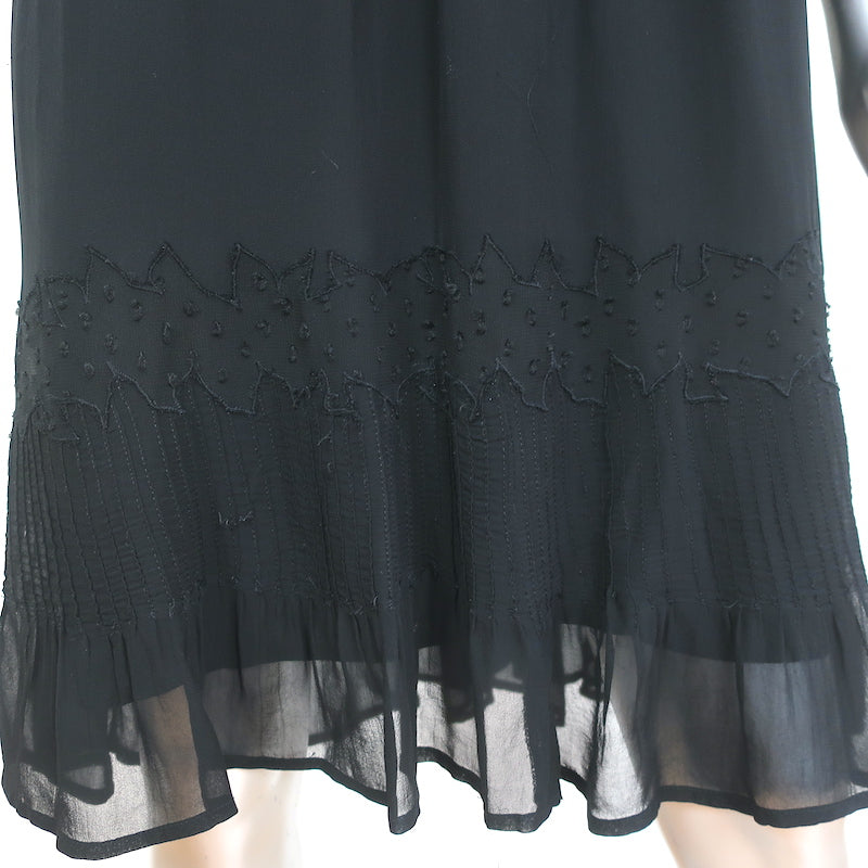 Velvet by Graham &amp; Spencer Dress Cherish Laos Black Pintuck Chiffon Size Medium