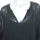 Velvet by Graham & Spencer Dress Cherish Laos Black Pintuck Chiffon Size Medium