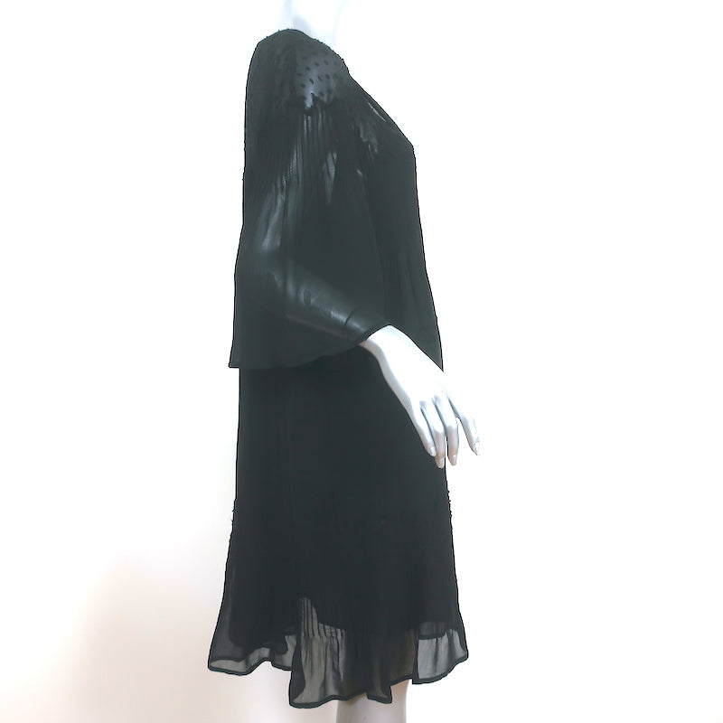 Velvet by Graham &amp; Spencer Dress Cherish Laos Black Pintuck Chiffon Size Medium