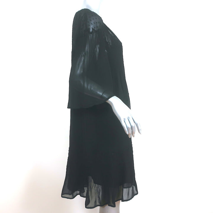 Velvet by Graham &amp; Spencer Dress Cherish Laos Black Pintuck Chiffon Size Medium
