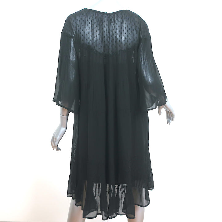 Velvet by Graham &amp; Spencer Dress Cherish Laos Black Pintuck Chiffon Size Medium