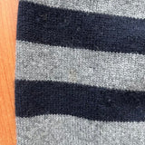 Vince Shoulder-Button Cashmere Sweater Gray/Navy Stripe Size Extra Small