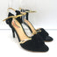 Charlotte Olympia Broadway Knotted Velvet Sandals Black Size 37.5 Open Toe Heels