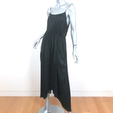 Ulla Johnson Spaghetti Strap Midi Dress Black Satin Size 8