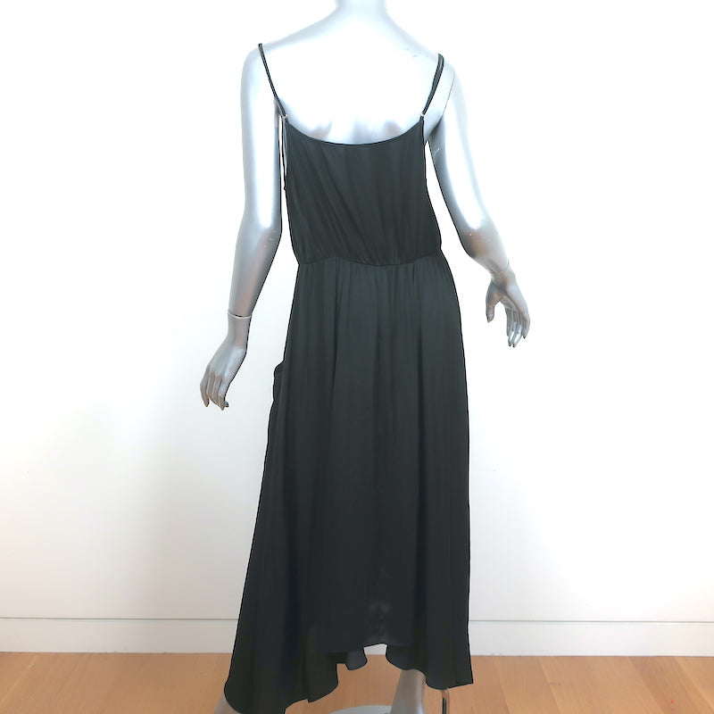 Ulla Johnson Spaghetti Strap Midi Dress Black Satin Size 8