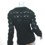 Valentino Sangallo Open Knit Sweater Black Cotton Size Extra Large NEW