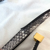 Celine Medium Classic Box Bag Gray/Cream Snakeskin Flap Bag