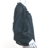 Ulla Johnson Polka Dot Blouse Bailey Black Voile Size 8 Long Sleeve Top