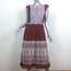 Ulla Johnson Midi Dress Loretta Dark Rose Indian Floral Print Cotton Size 10