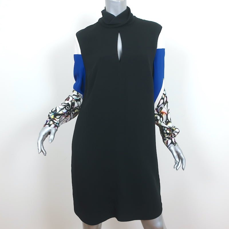 Peter Pilotto Turtleneck Dress Colorblock Crepe Size US 8 Long