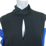 Peter Pilotto Turtleneck Dress Colorblock Crepe Size US 8 Long Sleeve Shift
