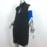 Peter Pilotto Turtleneck Dress Colorblock Crepe Size US 8 Long Sleeve Shift