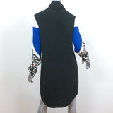 Peter Pilotto Turtleneck Dress Colorblock Crepe Size US 8 Long Sleeve Shift