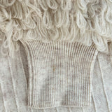THE GREAT Loop Fringe Sweater Oatmeal Wool-Blend Size 1 Crewneck Pullover