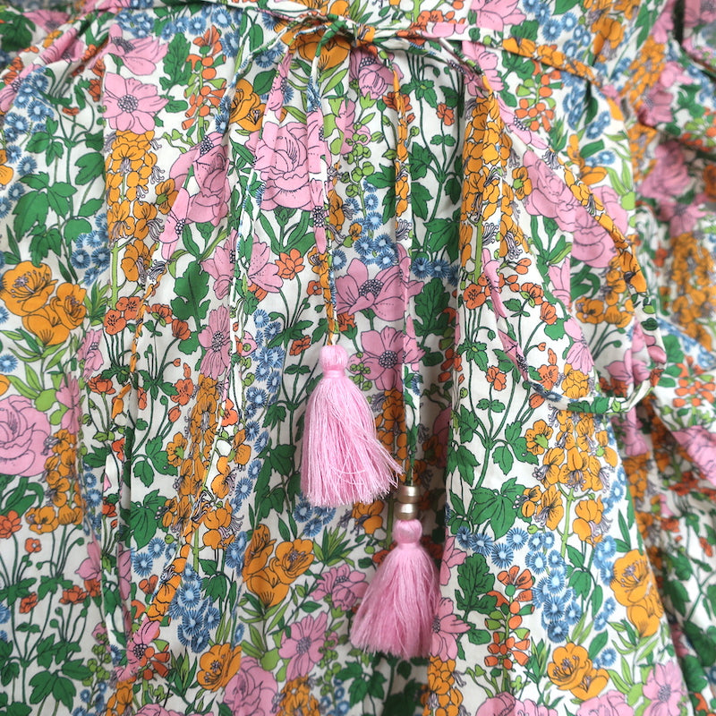J.Crew Side-Ruffle Tunic Dress Liberty Mini Floral Print Cotton Size Medium NEW