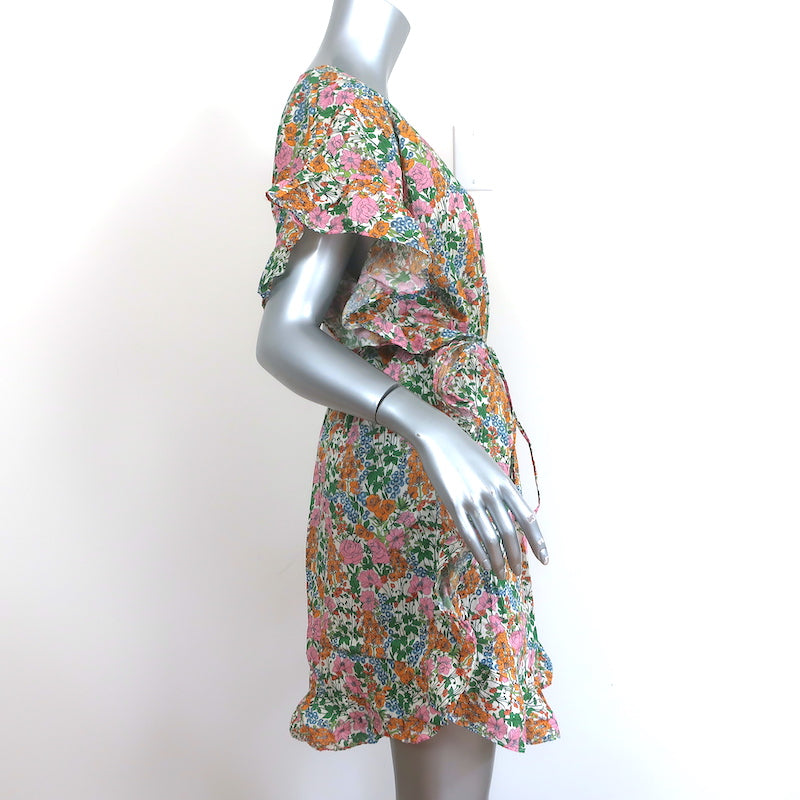 J.Crew Side-Ruffle Tunic Dress Liberty Mini Floral Print Cotton Size Medium NEW