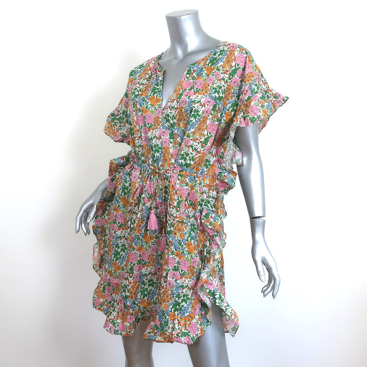 J.Crew Side-Ruffle Tunic Dress Liberty Mini Floral Print Cotton Size Medium NEW