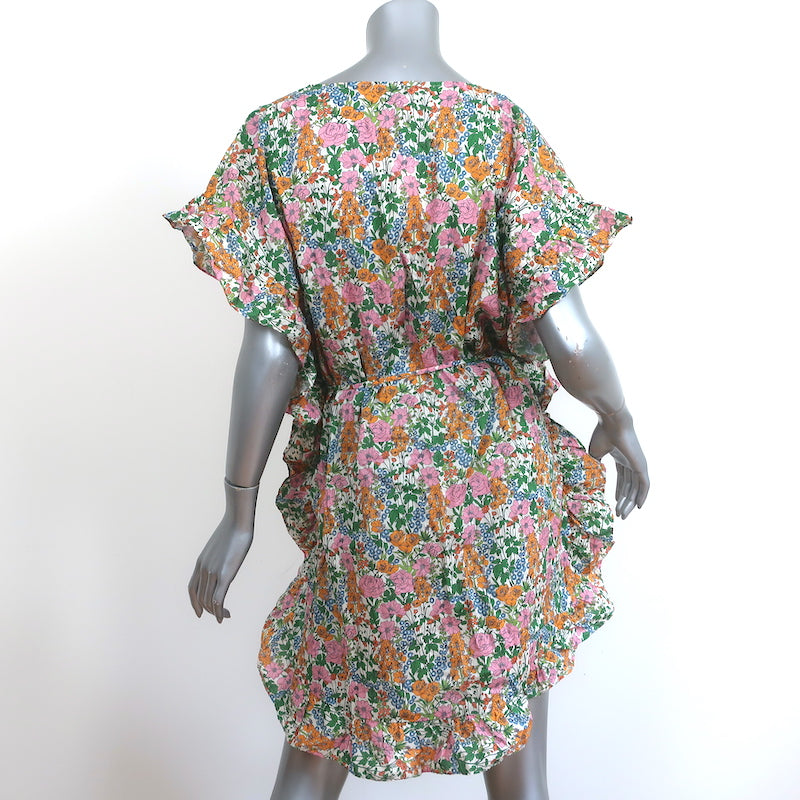 J.Crew Side-Ruffle Tunic Dress Liberty Mini Floral Print Cotton Size Medium NEW